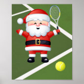 Tennis Santa Claus mit Racket und Ball Weihnachten Poster (Vorne)