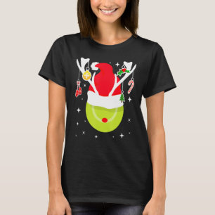Tennis Santa Reindeer Weihnachtsball Tennisspieler T-Shirt