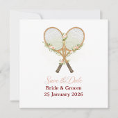 Tennis Save the Date Einladung zur Hochzeit (Vorderseite)