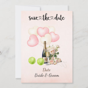 Tennis Save the Date Einladung zur Hochzeitsfeier