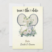 Tennis Save the Date Einladung zur Hochzeitsfeier (Vorderseite)