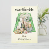 Tennis Save the Date Einladung zur Hochzeitsfeier (Stehend Vorderseite)