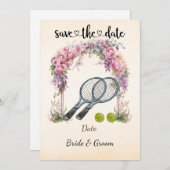 Tennis Save the Date Einladung zur Hochzeitsfeier (Vorne/Hinten)
