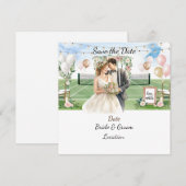Tennis Save the Date foe Tennis Players Hochzeit (Vorne/Hinten)