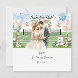 Tennis Save the Date foe Tennis Players Hochzeit