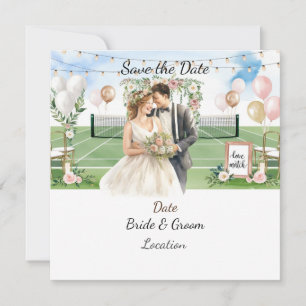Tennis Save the Date foe Tennis Players Hochzeit