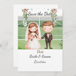 Tennis Save the Date foe Tennis Players Hochzeit Einladung