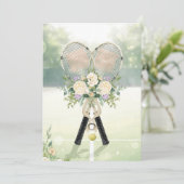 Tennis Save the date for Tennis Player wedding Einladung (Stehend Vorderseite)