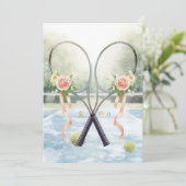 Tennis Save the date for Tennis Player wedding Einladung (Stehend Vorderseite)