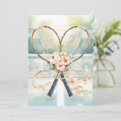 Tennis Save the date for Tennis Player wedding Einladung (Stehend Vorderseite)