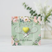 Tennis Save the Date für die Hochzeitswasserfarbe (Stehend Vorderseite)
