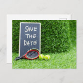 Tennis Save the Date für Party Einladung Postkarte (Vorne/Hinten)