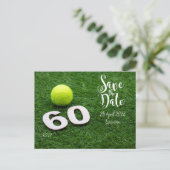 Tennis Save the Date für Party Einladung Postkarte (Stehend Vorderseite)