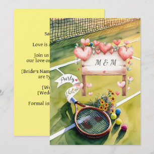 Tennis Save the Date für Tennisspielerhochzeit Einladung