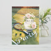 Tennis Save the Date für Tennisspielerhochzeit Einladung (Stehend Vorderseite)