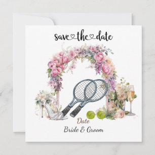 Tennis Save the Date Hochzeitsfeier Einladung