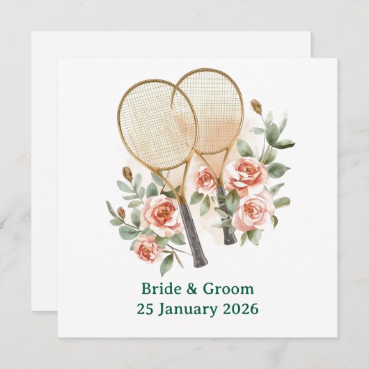 Tennis Save the date Invitation for Wedding (Vorne/Hinten)