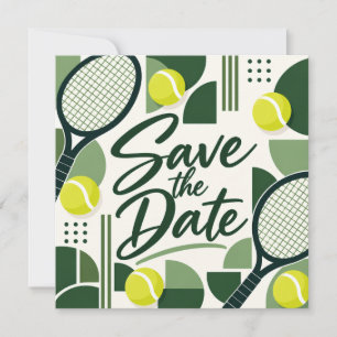 Tennis Save-the-Date-Schläger und Ball-Design