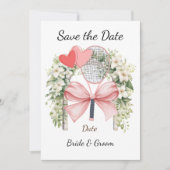 Tennis Save the Date Tennis Players Hochzeit Einladung (Vorderseite)