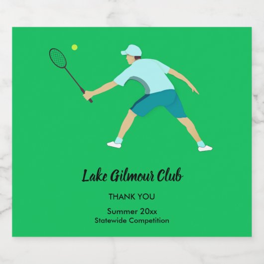 Tennis Schaumweinetikett (Einzelnes Label)