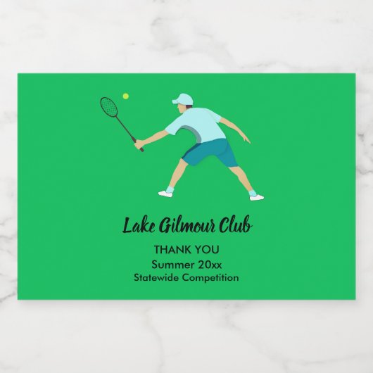 Tennis Schaumweinetikett (Einzelnes Label)