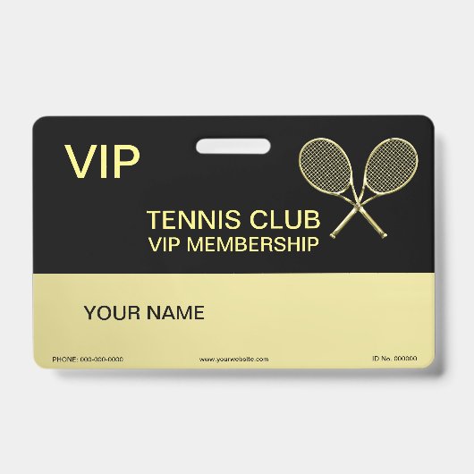 Tennis-Schläger Ausweis (Vorderseite)