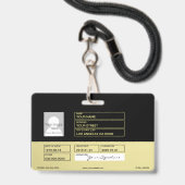 Tennis-Schläger Ausweis (Rückseite mit Lanyard)