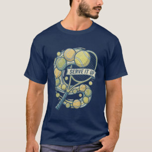 Tennis-Schläger & Bälle Banner T-Shirt