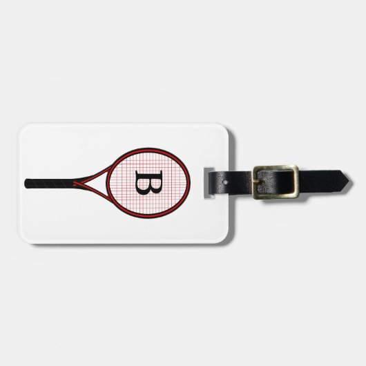 Tennis-Schläger-Design Gepäckanhänger (Vorderseite horizontal)