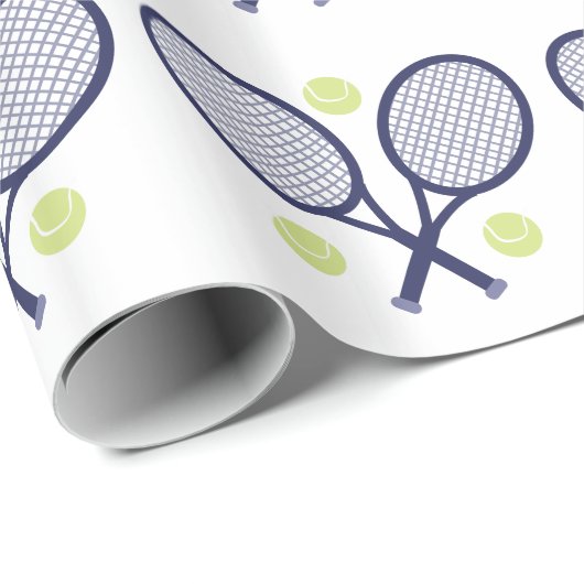 Tennis-Schläger Geschenkpapier (Rolleneckpunkt)