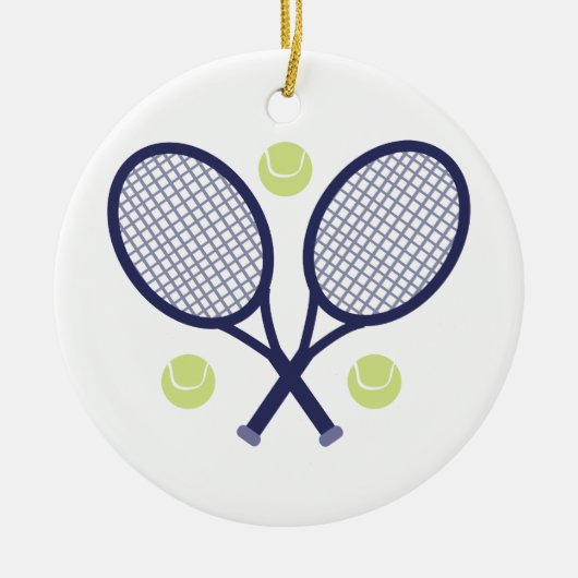 Tennis-Schläger Keramik Ornament (Vorne)