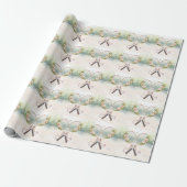 Tennis-Schläger mit Blumenmuster  Geschenkpapier (Ungerollt)