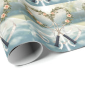 Tennis-Schläger mit Blumenmuster Geschenkpapier (Rolleneckpunkt)