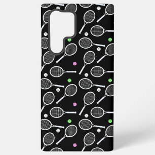 Tennis-Schläger Muster Schwarz Samsung Galaxy Hülle