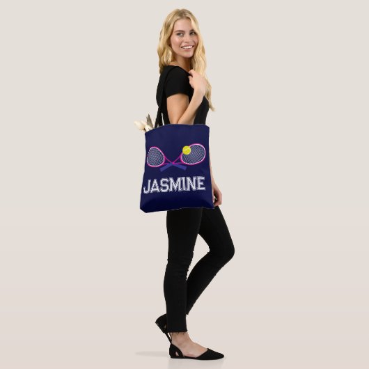 Tennis-Schläger, rosa personalisiert Tasche (Am Model)