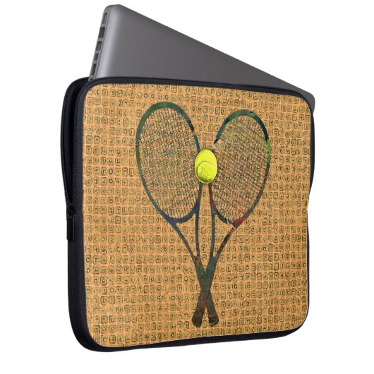 TENNIS-SCHLÄGER u. BALL Laptop-Hülse Laptopschutzhülle (Vorne Rechts)