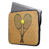 TENNIS-SCHLÄGER u. BALL Laptop-Hülse Laptopschutzhülle (Vorderseite Links)