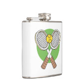 Tennis-Schläger und Ball Flachmann (Rechts)