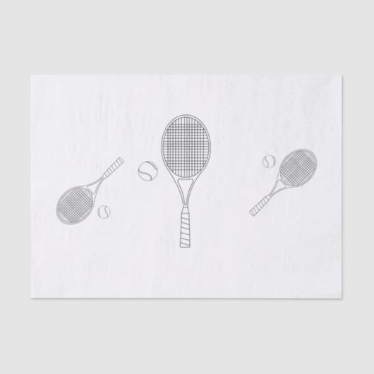 Tennis-Schläger und Ball-Seidenpapier Seidenpapier (Vorderseite)