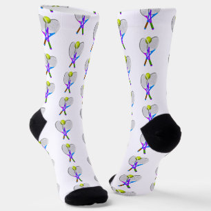 Tennis-Schläger und Ball Socken