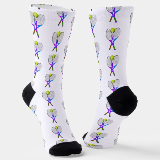 Tennis-Schläger und Ball Socken (Gewinkelt)