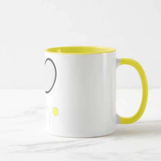 Tennis-Schläger und Ball Tasse (Rechts)