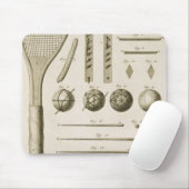 Tennis-Schläger und Billardstöcke, vom 'Encyc Mousepad (Mit Mouse)