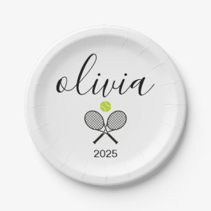 Tennis-Schmuck, Personalisierter Tennis-Schmuck-Ge Pappteller