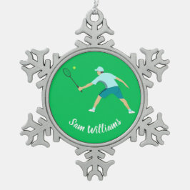 Tennis Schneeflocken Zinn-Ornament