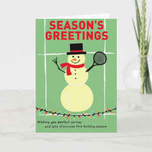 Tennis-Schneemann-Weihnachtskarte Karte