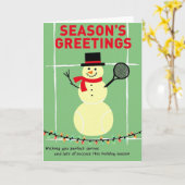 Tennis-Schneemann-Weihnachtskarte Karte (Gelbe Blume)