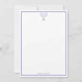 Tennis Schreibwaren Mini Polka Dot Monogramm Blau Mitteilungskarte (Vorderseite)