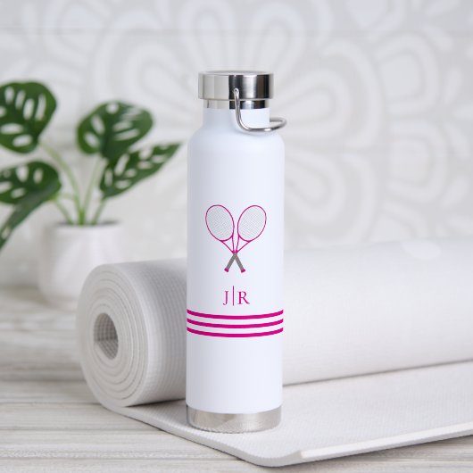 Tennis Schreibwaren Pinker Schläger Monogramm Trinkflasche (Yoga (gedreht))