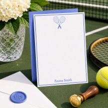 Tennis Schreibwaren Preppy Schläger Monogramm Blau